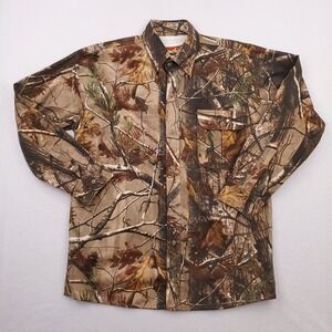 Gamehide Shirt Mens Medium Realtree Camo Button Up Heavyweight Canvas Hunting